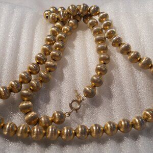 Crown Trifari - Gold Beaded Necklace 131